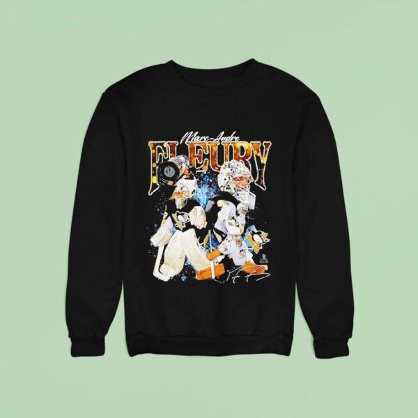 Marc Andre Fleury Pittsburgh Penguins Hockey Graphic Signature Sweatshirt