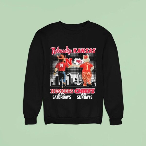 Nebraska Cornhuskers On Saturdays Kansas City Chiefs On Sundays Skyline Masco Sweatshirt