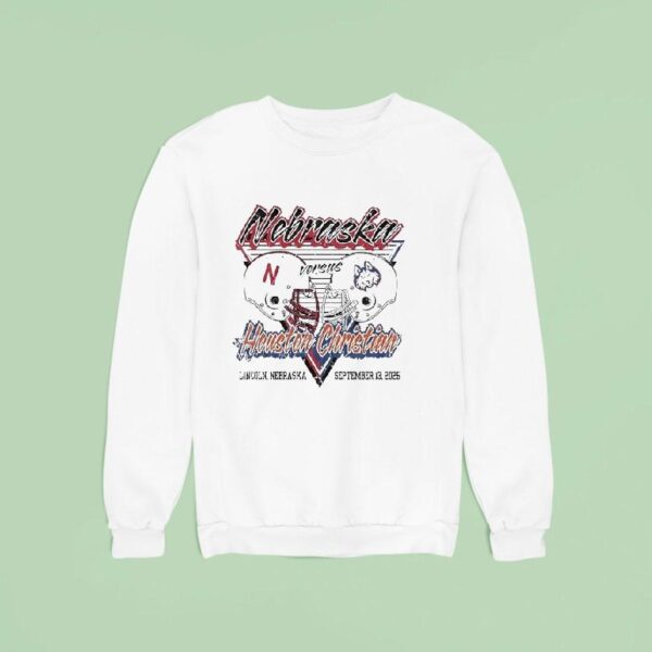 Nebraska Cornhuskers Vs Houston Christian Football Helmet Sweatshirt