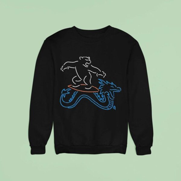Neon Surfing Polar Bear Sweatshirt