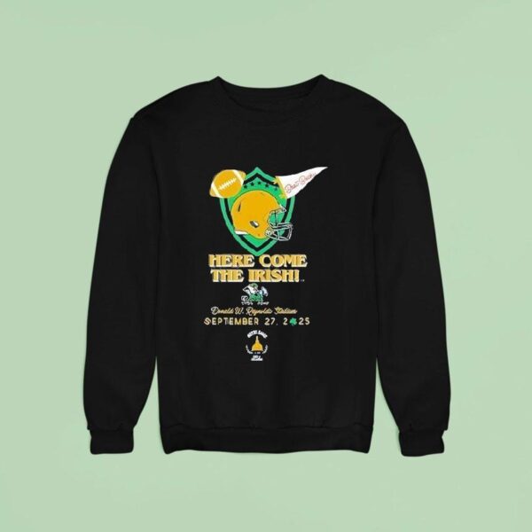 Notre Dame Fighting Irish Vs Arkansas Razorbacks Game Day Here Come The Irish Sweatshirt