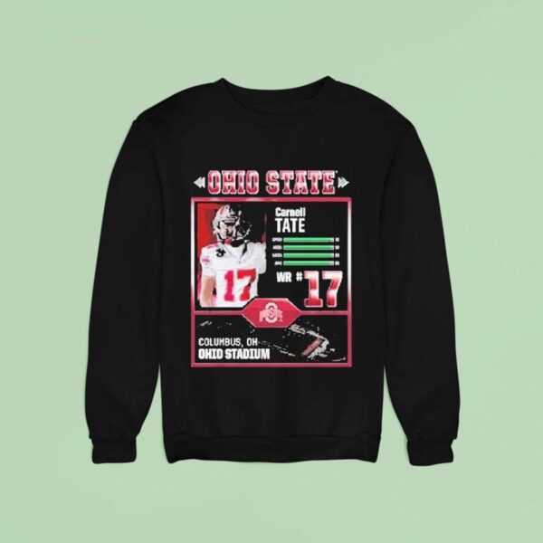 Ohio State Buckeyes Carnell Tate Wr Columbus Oh Ohio Stadium Sweatshirt