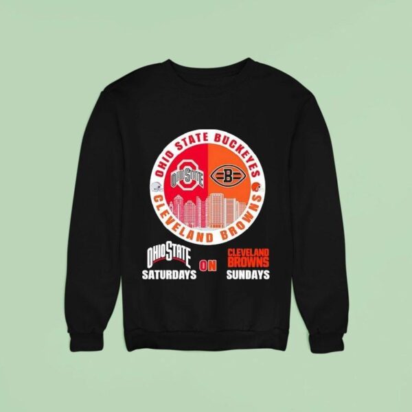 Ohio State Buckeyes On Saturdays And Cleveland Browns On Sundays Circle Logo Sweatshirt