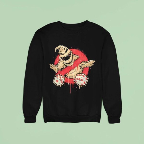 Oogie Boogie From The Nightmare Before Christmas In The Style Of The Ghostbusters Logo Sweatshirt
