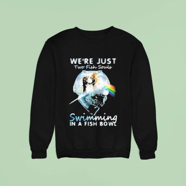 Pink Floyd We Re Just Two Fish Sound Swimming In A Fish Bowl Skull Sweatshirt