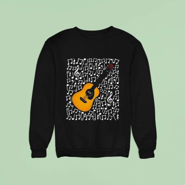 Premium Acoustic Guitar Musical Notes Guitarist Music Teacher Songwriter Sweatshirt