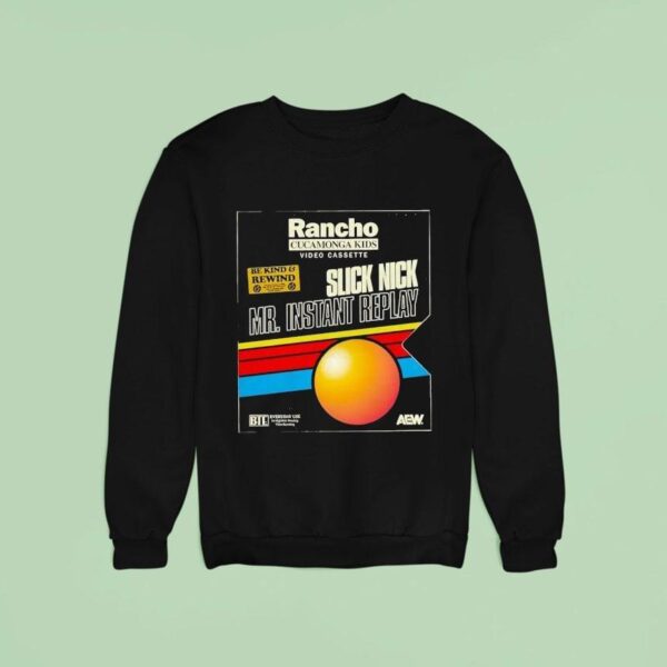 Rancho Cucamonga Kids Video Cassette Slick Nick Mr Instant Replay Vintage Sweatshirt