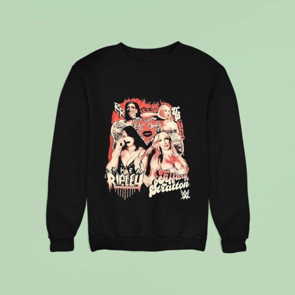 Rhea Ripley And Tiffany Stratton Wwe Retro Sweatshirt