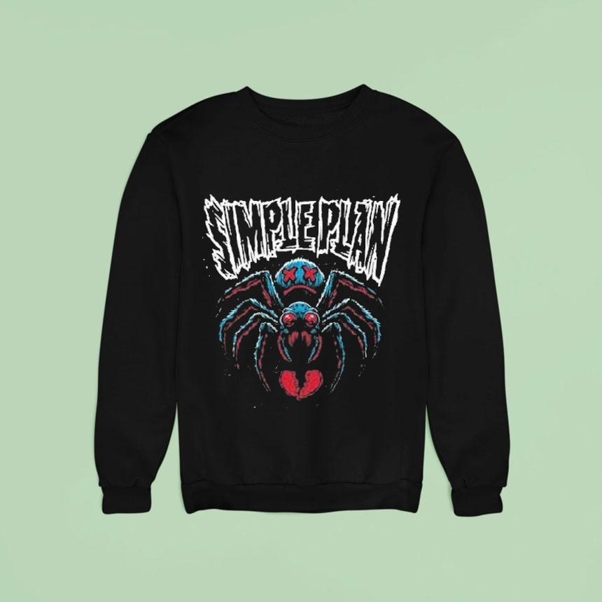 Simple Plan Spooky Metal Spider Halloween Sweatshirt Simple Plan Spooky Metal Spider Halloween Sweatshirt