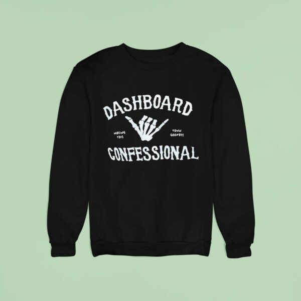 Skeleton Hand Dashboard Confessional Waving This Town Goodbye Sweatshirt