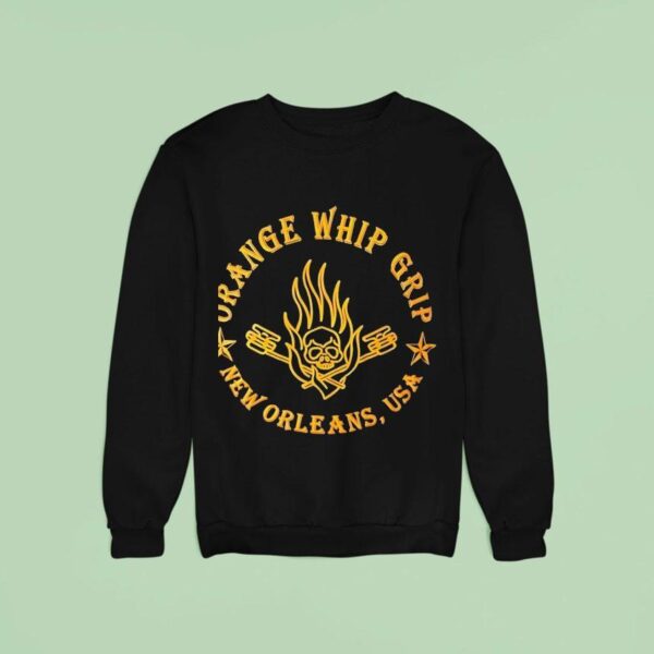 Skull Orange Whip Grip New Orleans Usa Sweatshirt