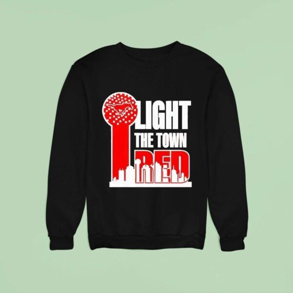 Smu Mustangs Light The Town City Skyline Sweatshirt