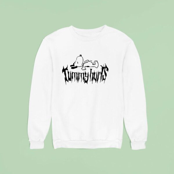 Snoopy Sleeping Tummy Hurts Sweatshirt