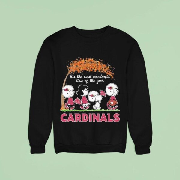 Snoopy The Peanuts Arizona Cardinals It S The Most Wonderful Time Of The Year Walking Sweatshirt