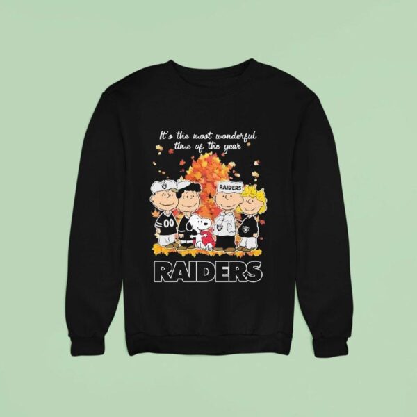 Snoopy The Peanuts Las Vegas Raiders It S The Most Wonderful Time Of The Year Sweatshirt