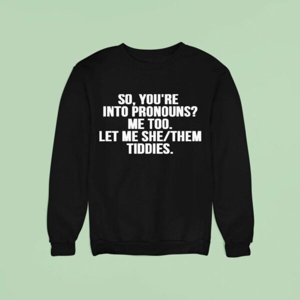 So You Re Into Pronouns Me Too Let Me She Them Tiddies Sweatshirt