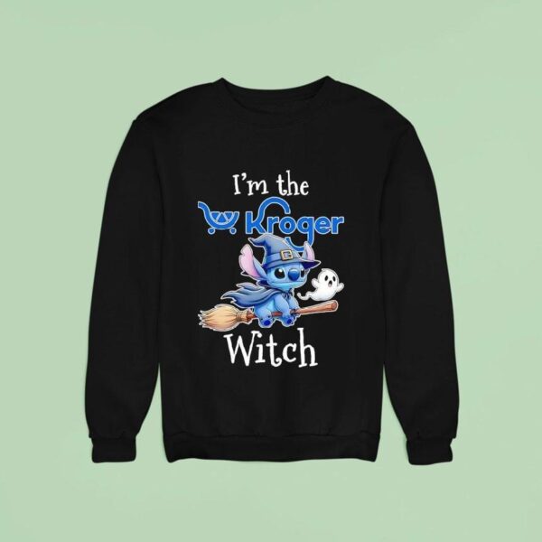 Stitch And Ghost I M The Kroger Witch Halloween Sweatshirt