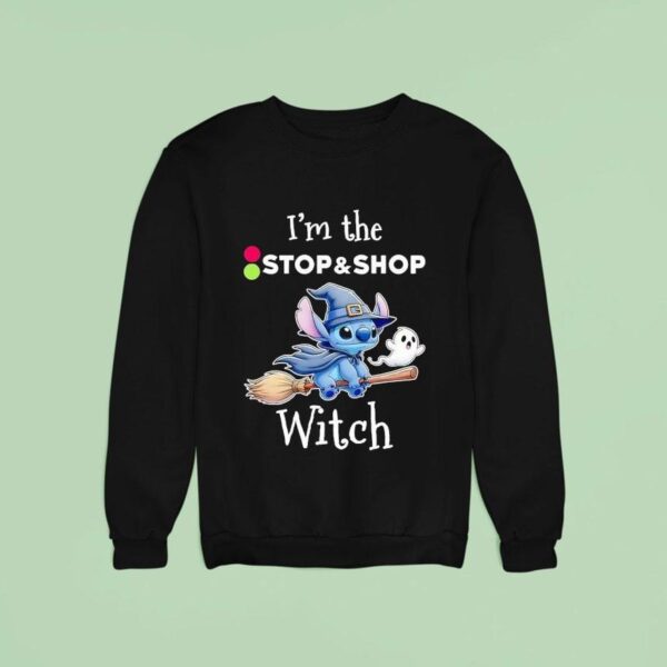 Stitch And Ghost I M The Stop And Shop Witch Halloween Sweatshirt