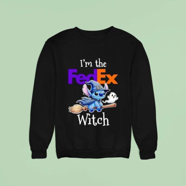 Stitch Ghost I M The Fedex Witch Halloween Sweatshirt