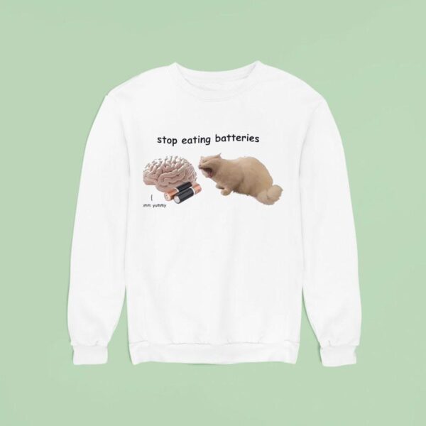 Stop Eating Batteries Ca Sweatshirt