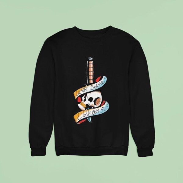 The Fat Electrician Death Before Dishonor Skull Knife Sweatshirt