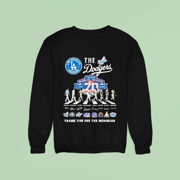The Los Angeles Dodgers Th Anniversary World Series Thank You For The Memories Road Abbey Signatures Sweatshirt