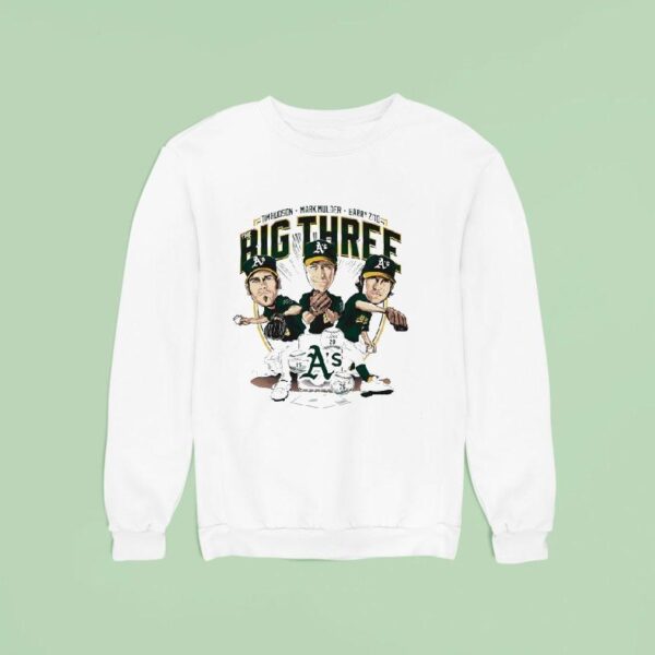 Tim Hudson Mark Mulder Barry Zito The Big Three Oakland Athletics Baseball Caricature Sweatshirt