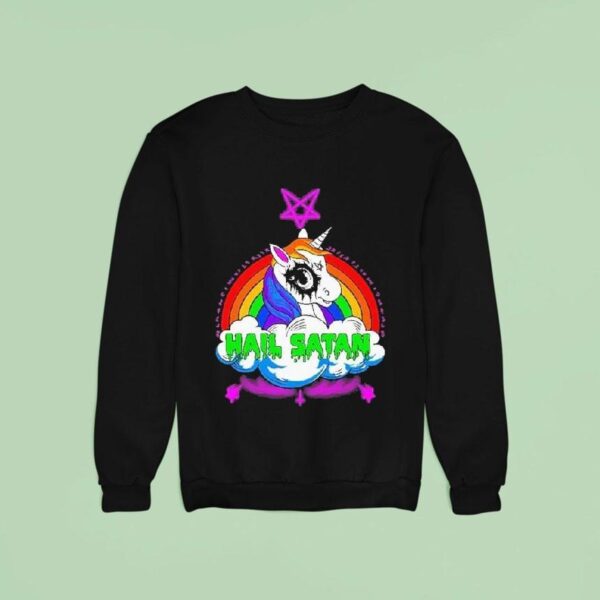Unicorn Hail Satan Rainbow Sweatshirt