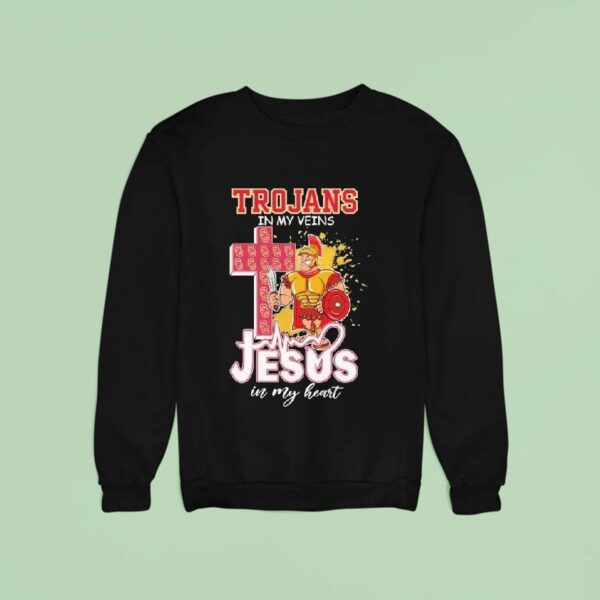 Usc Trojans In My Veins Jesus In My Heart Masco Sweatshirt