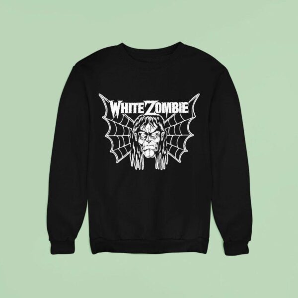 White Zombie Bat Face Logo Sweatshirt