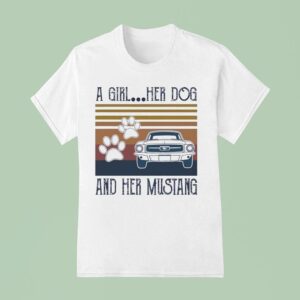 A Girl Her Dog And Her Mustang Vintage T Shirt
