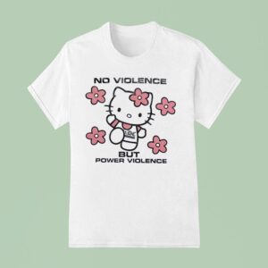 Acxdc Hello Kitty No Violence But Power Violence T Shirt