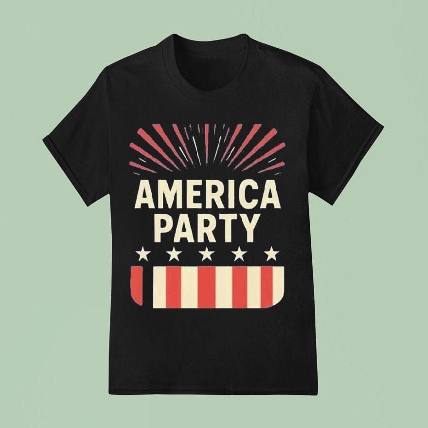 America Party Patriotic Usa Firework Retro T Shirt