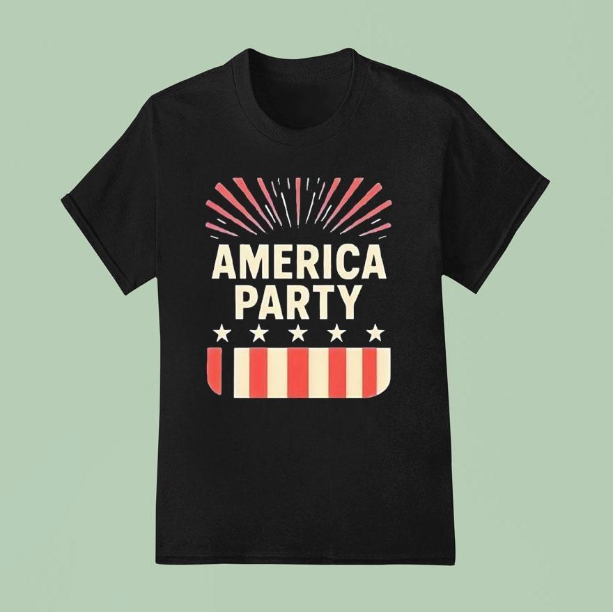 America Party Patriotic Usa Firework T Shirt