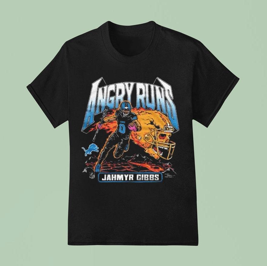 Angry Runs  Lions Jahmyr Gibbs T Shirt