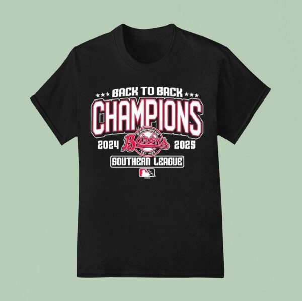 Back To Back Southern League Champions Birmingham Barons Logo T Shirt