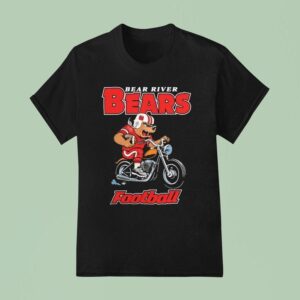 Bear River Bears Football Mascot Riding Motorcycle T Shirt
