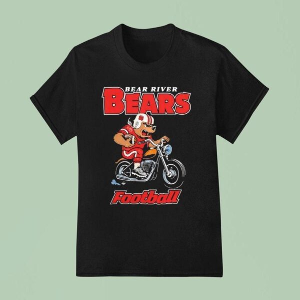 Bear River Bears Football Mascot Riding Motorcycle T Shirt