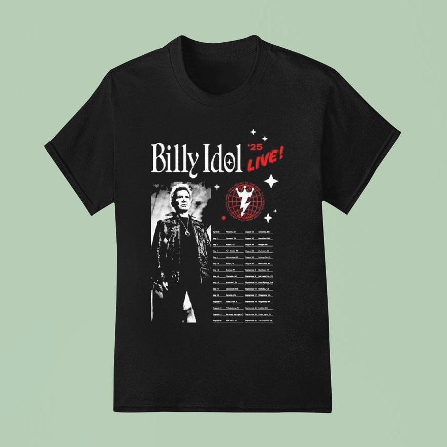 Billy Idol Live Tour Black T Shirt