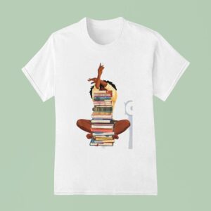 Black Woman And Books Stack T Shirt
