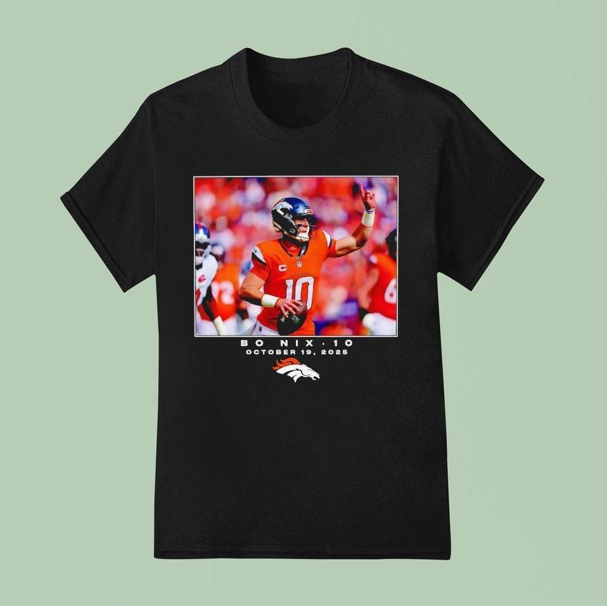 Bo Nix Denver Broncos Nfl October Logo T Shirt