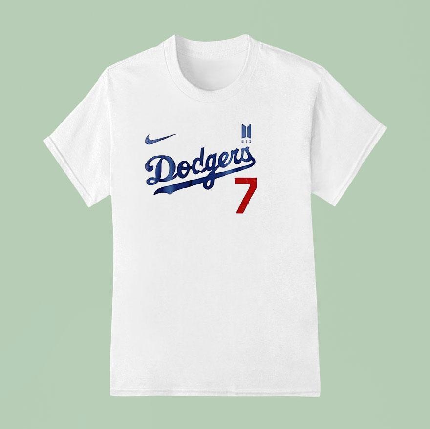 Bts Tae Hyung X Los Angeles Dodgers Signature Logo T Shirt