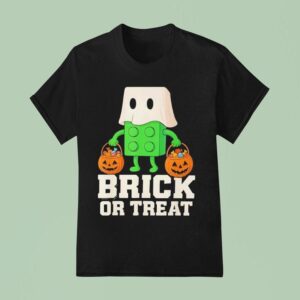 Building Bricks Halloween Brick Or Treat Ghost Builder Funny T Shirt