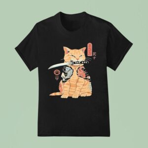 Cats Japanese Samurai Ninja Cat Kawaii Tattoo T Shirt