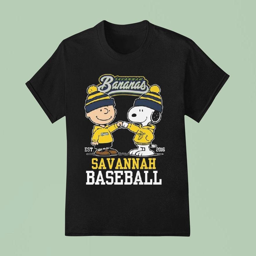Charlie Brown And Snoopy Savannah Bananas Baseball T Shirt