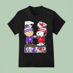 Charlie Brown And Snoopy X Kansas State Wildcats And Kansas City Chiefs T Shirt