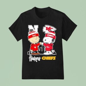 Charlie Brown And Snoopy X Nebraska Cornhuskers And Kansas City Chiefs T Shirt