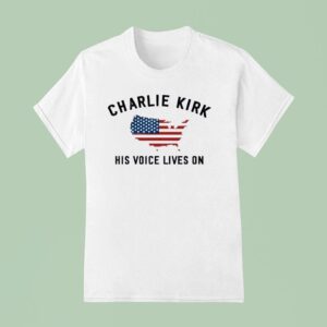 Charlie Kirk His Voice Lives On Printed Casual T Shirt