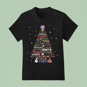 Chicago Cubs Mlb Name Players Tree Christmas T Shirt