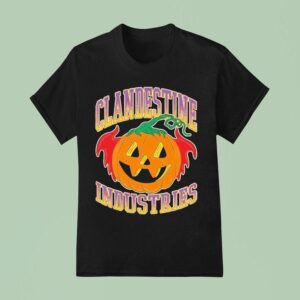 Clandestine Industries Bat Pumpkin Halloween T Shirt